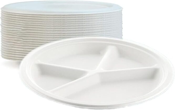 12 inch 4-Compartment Round Plate