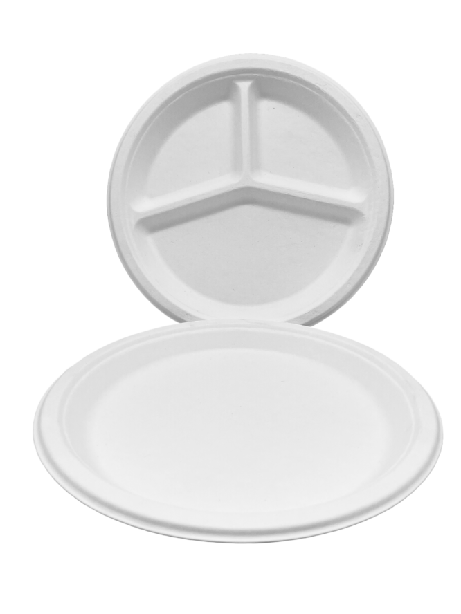 9 inch 3-Compartment Round Plate