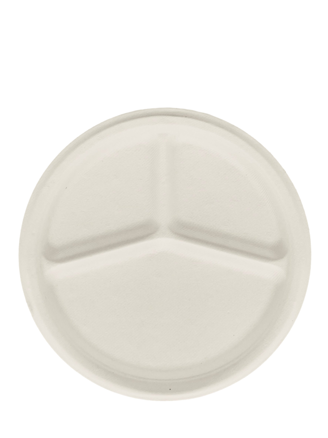 10 inch 3-Compartment Round Plate