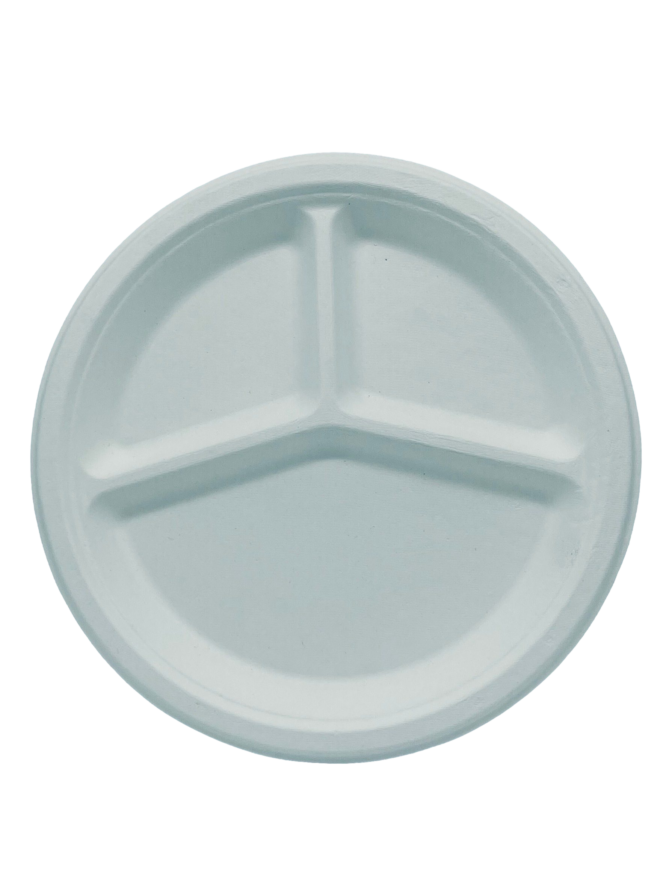 10 inch 3-Compartment Round Plate