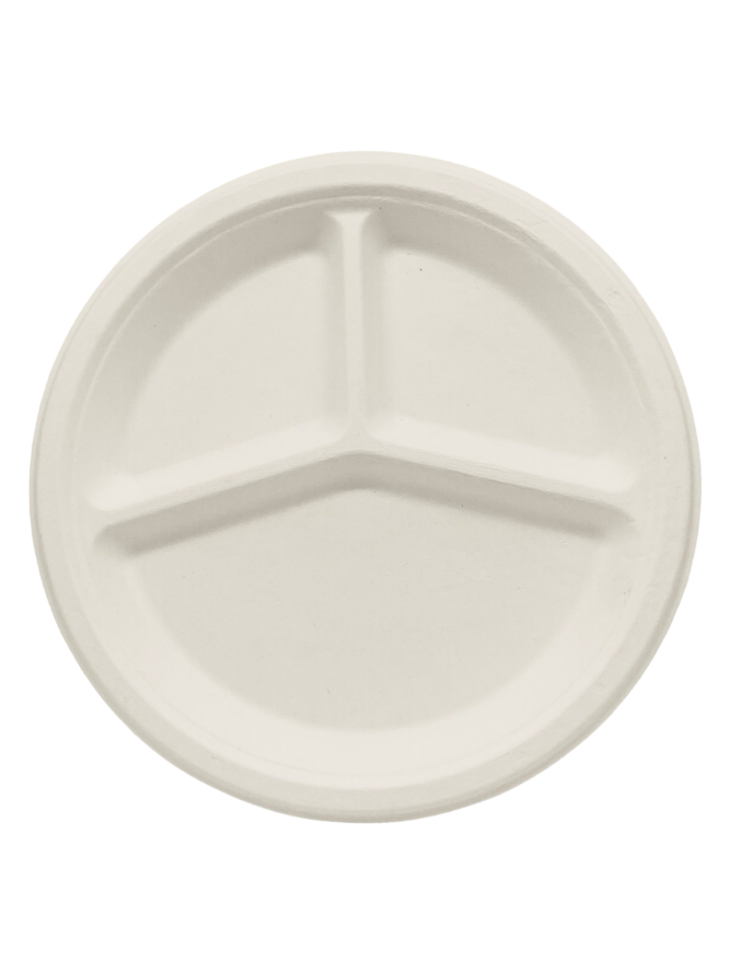 10 inch 3-Compartment Round Plate