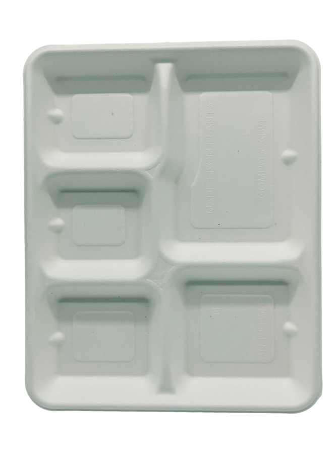 5-Compartment Deep Dish Meal Tray